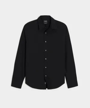 Poplin Sport Shirt in Black