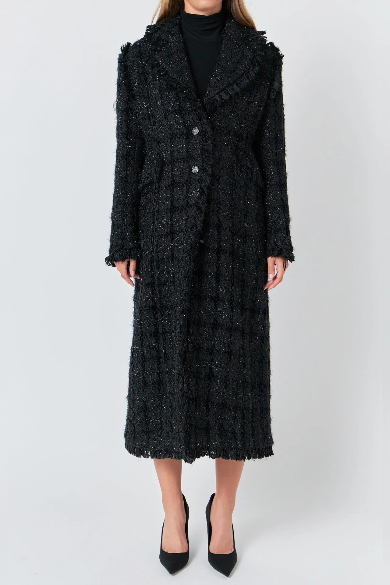 Premium Long Tweed Coat