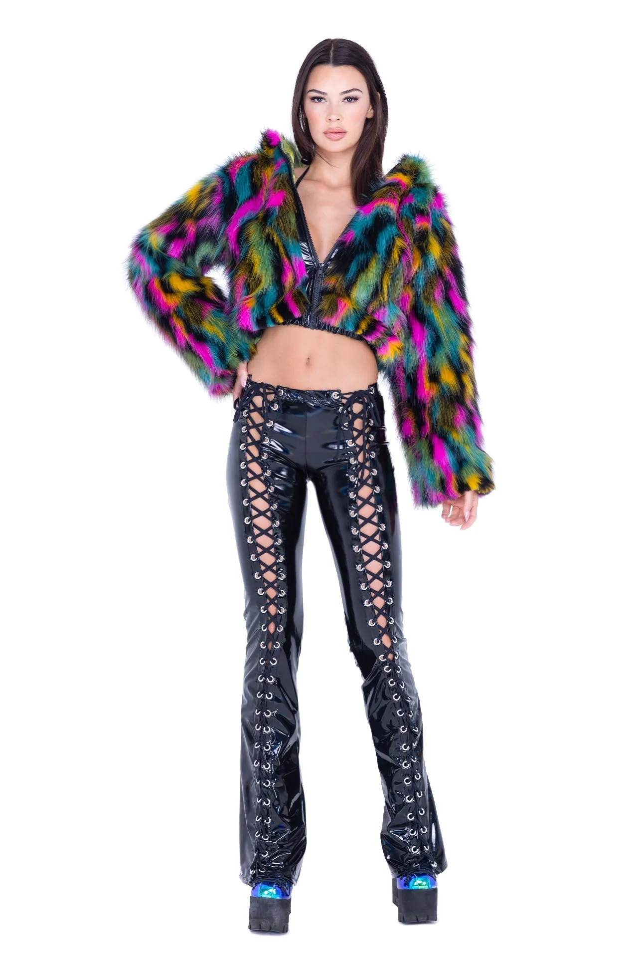 Rave FE295 - Cropped Hooded Fur Jacket - J. Valentine