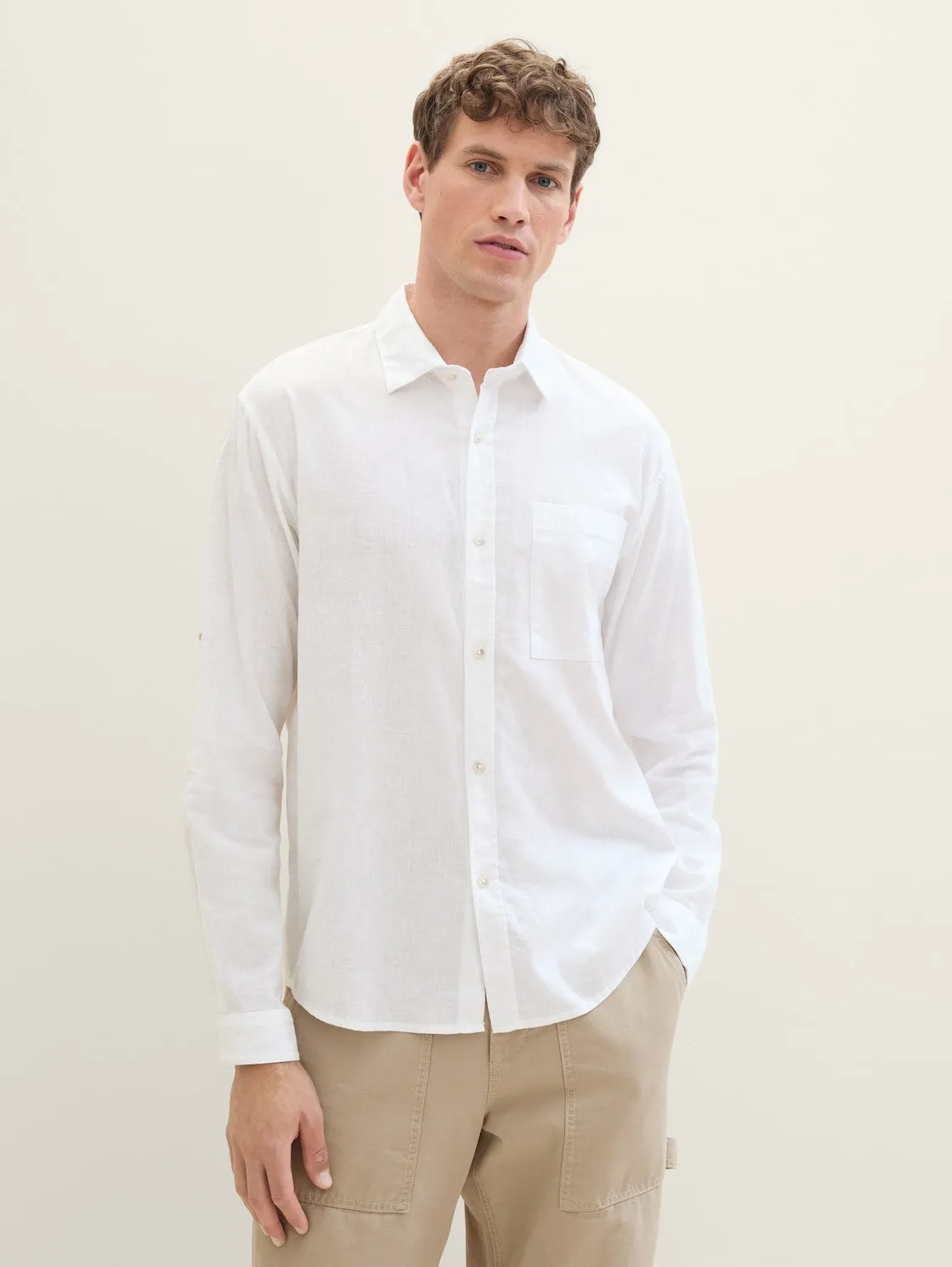 RELAXED COTTON LINEN SHIRT