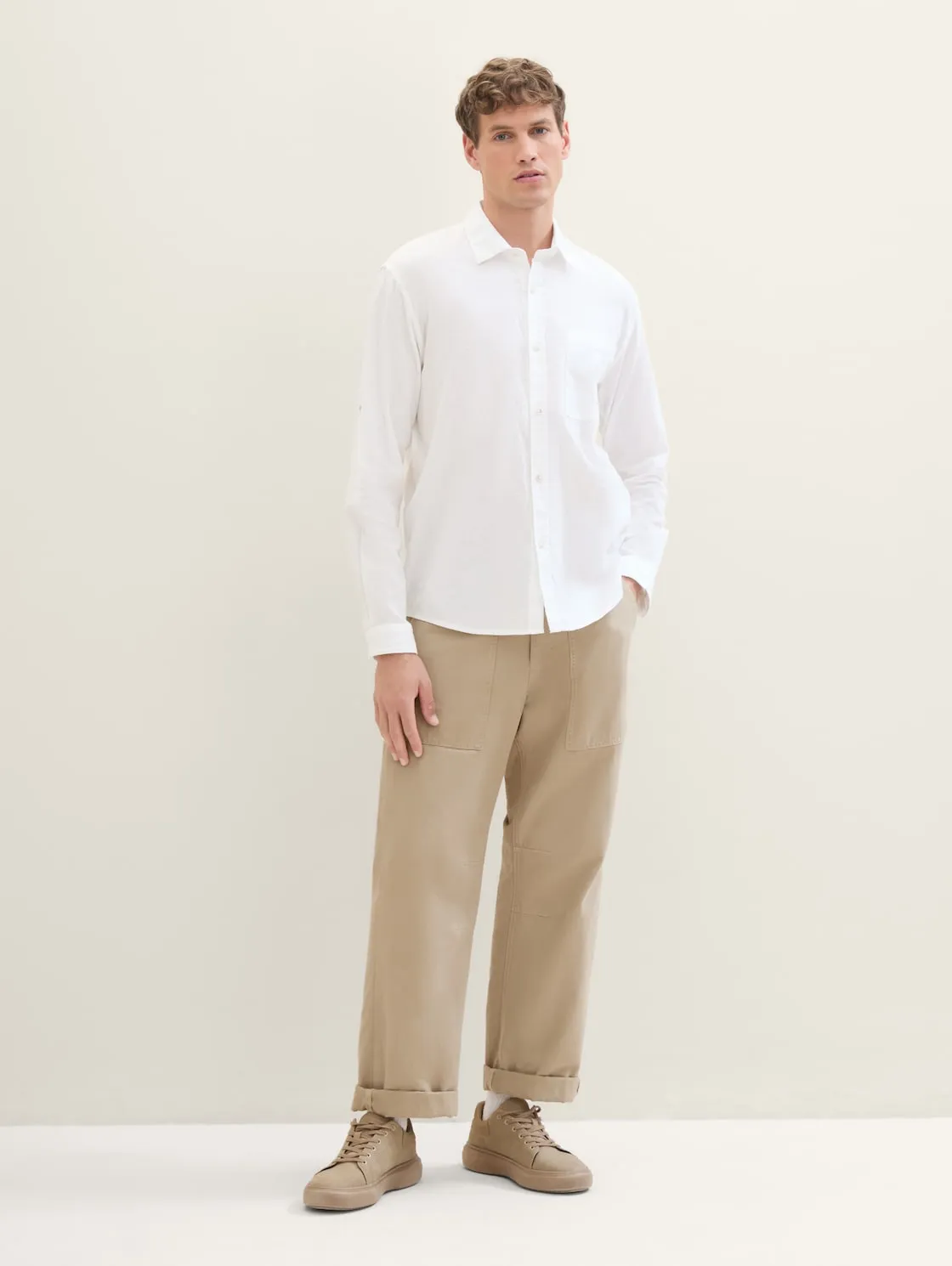 RELAXED COTTON LINEN SHIRT