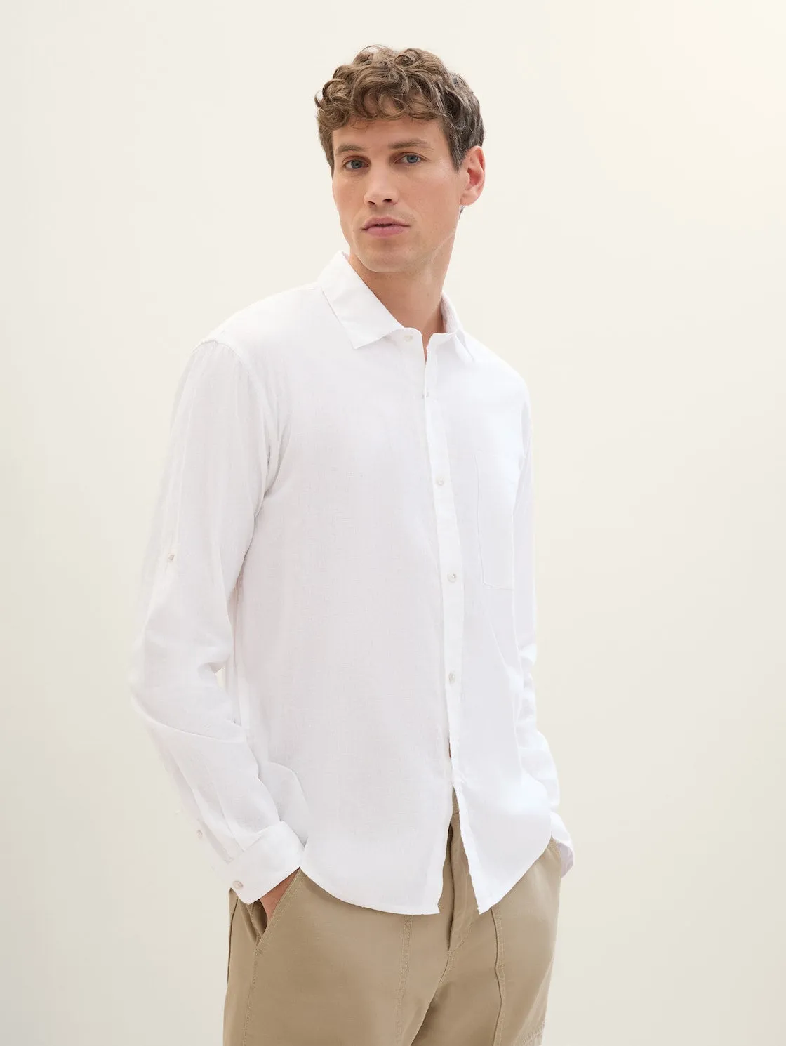 RELAXED COTTON LINEN SHIRT