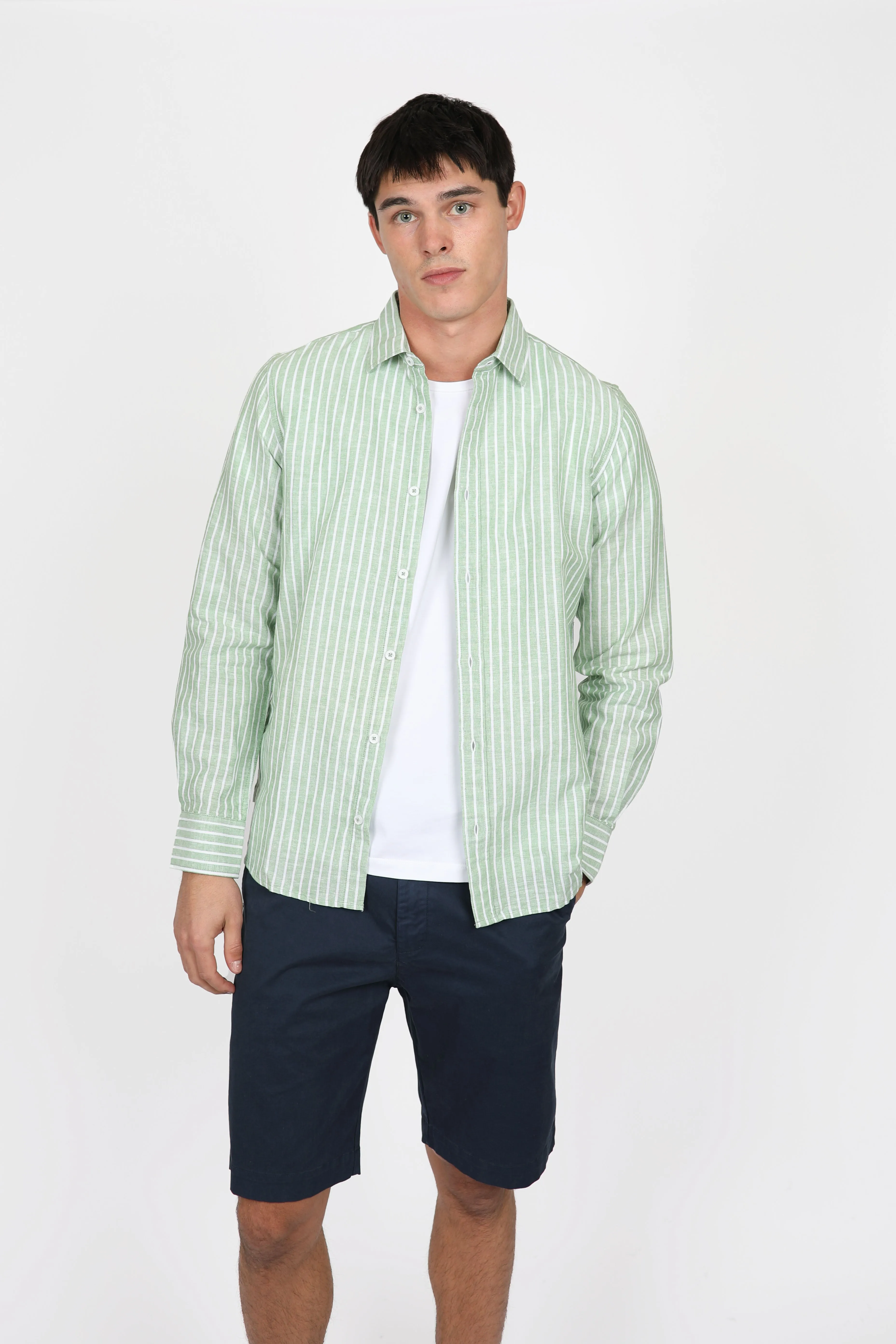 Relaxed Fit Forest Wide Stripe Shirt