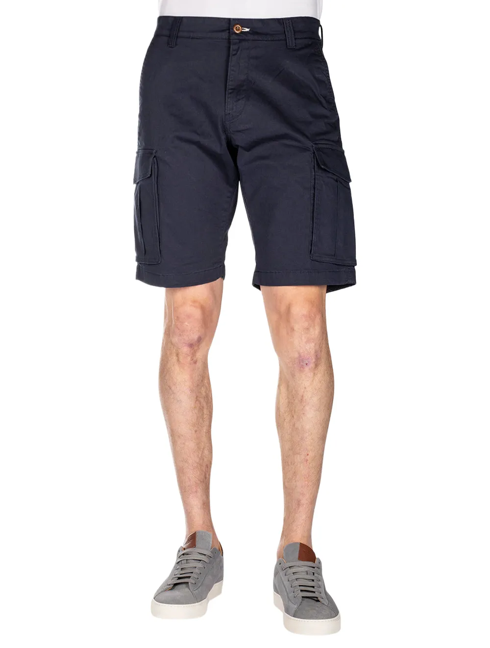 Relaxed Fit Twill Cargo Shorts Marine