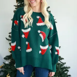 Santa Hat Oversized Sweatshirt