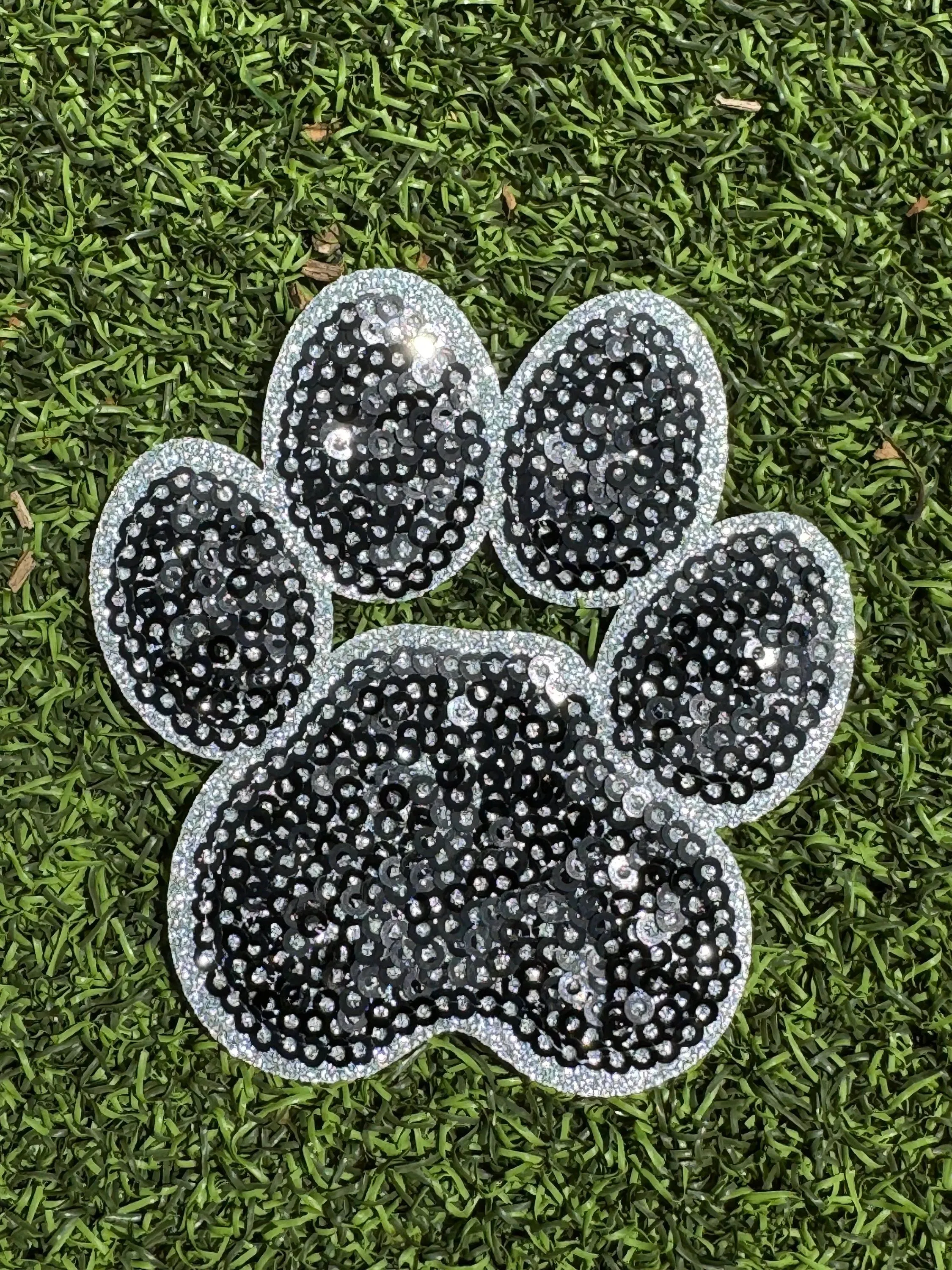 Sequin Paw Print Iron On Patches