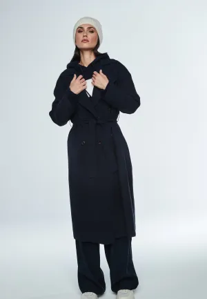 Simone Trench in Navy Blue