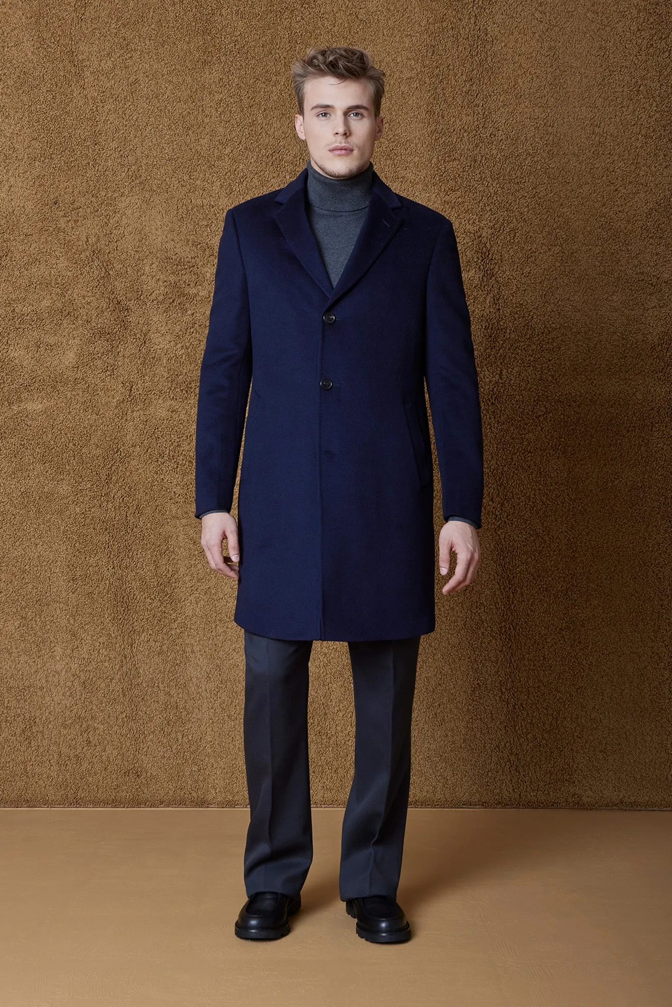 ST-PIERRE NAVY CASHMERE TOPCOAT