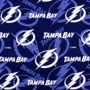 Tampa Bay Lightning - NHL cotton print - Logo - Blue