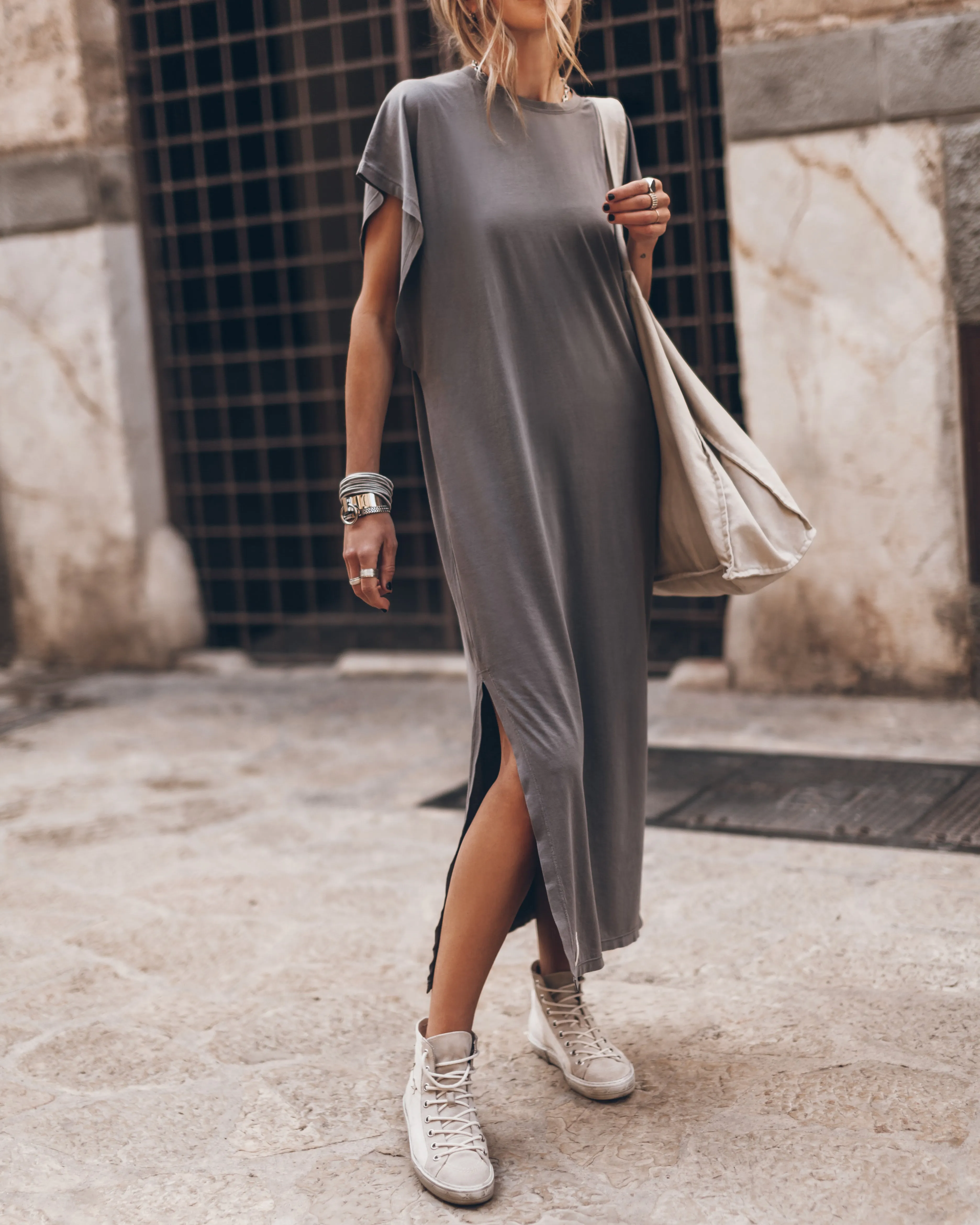 The Stone Long Batwing Dress