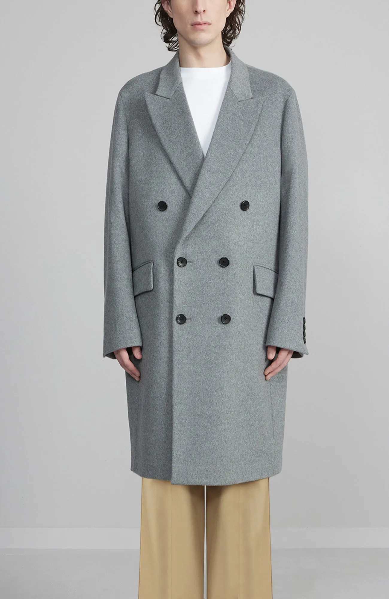 THOMAS WOOL & CASHMERE GREY OVERCOAT