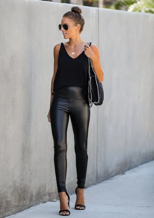 Vegan Leather Leggings