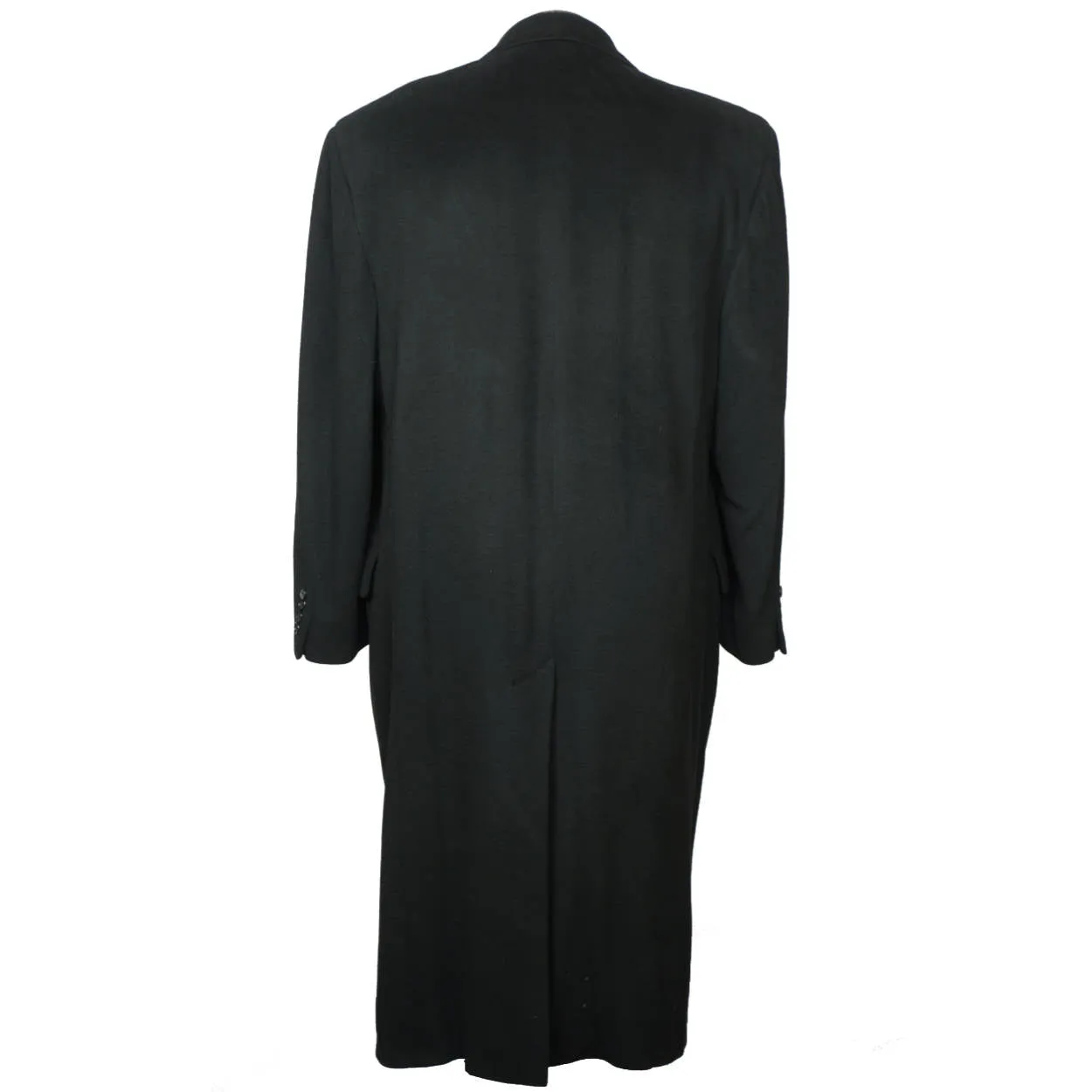 Vintage Mens Overcoat 100% Pure Cashmere Black Coat Size 44R Made in Canada