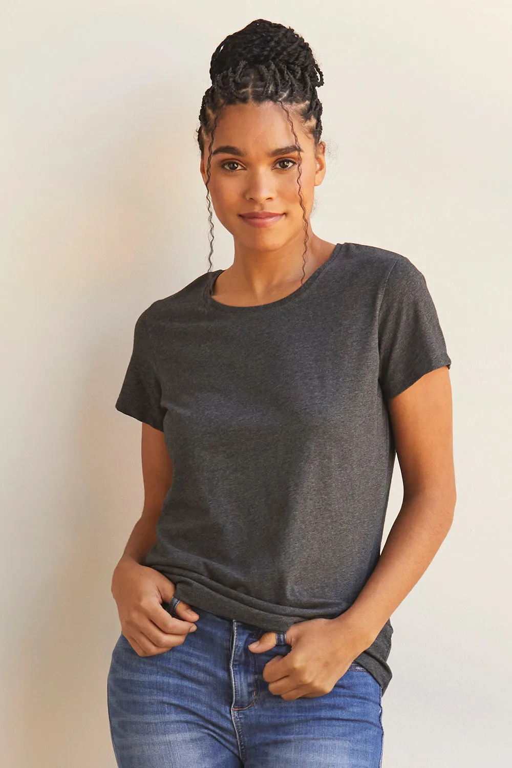 Women's 100% Organic Cotton Relaxed Crew Neck T-shirt