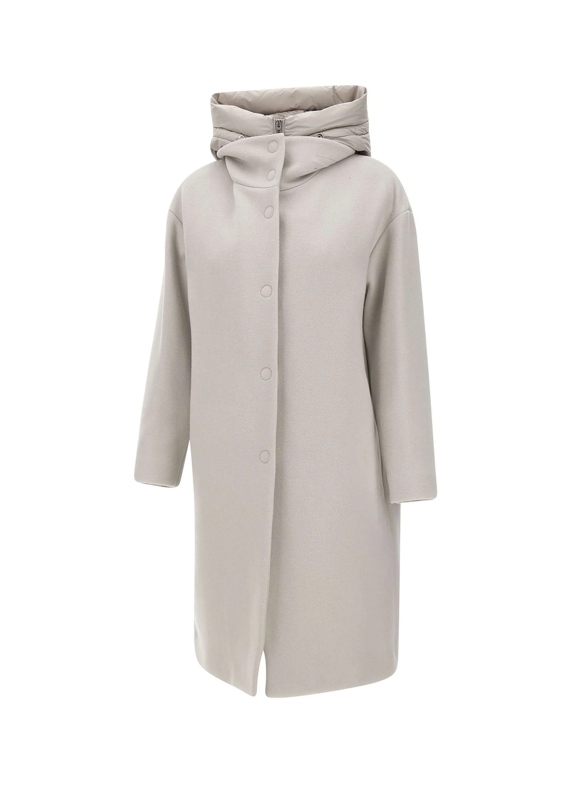 Wool and Cashmere Ice Coat with Bib