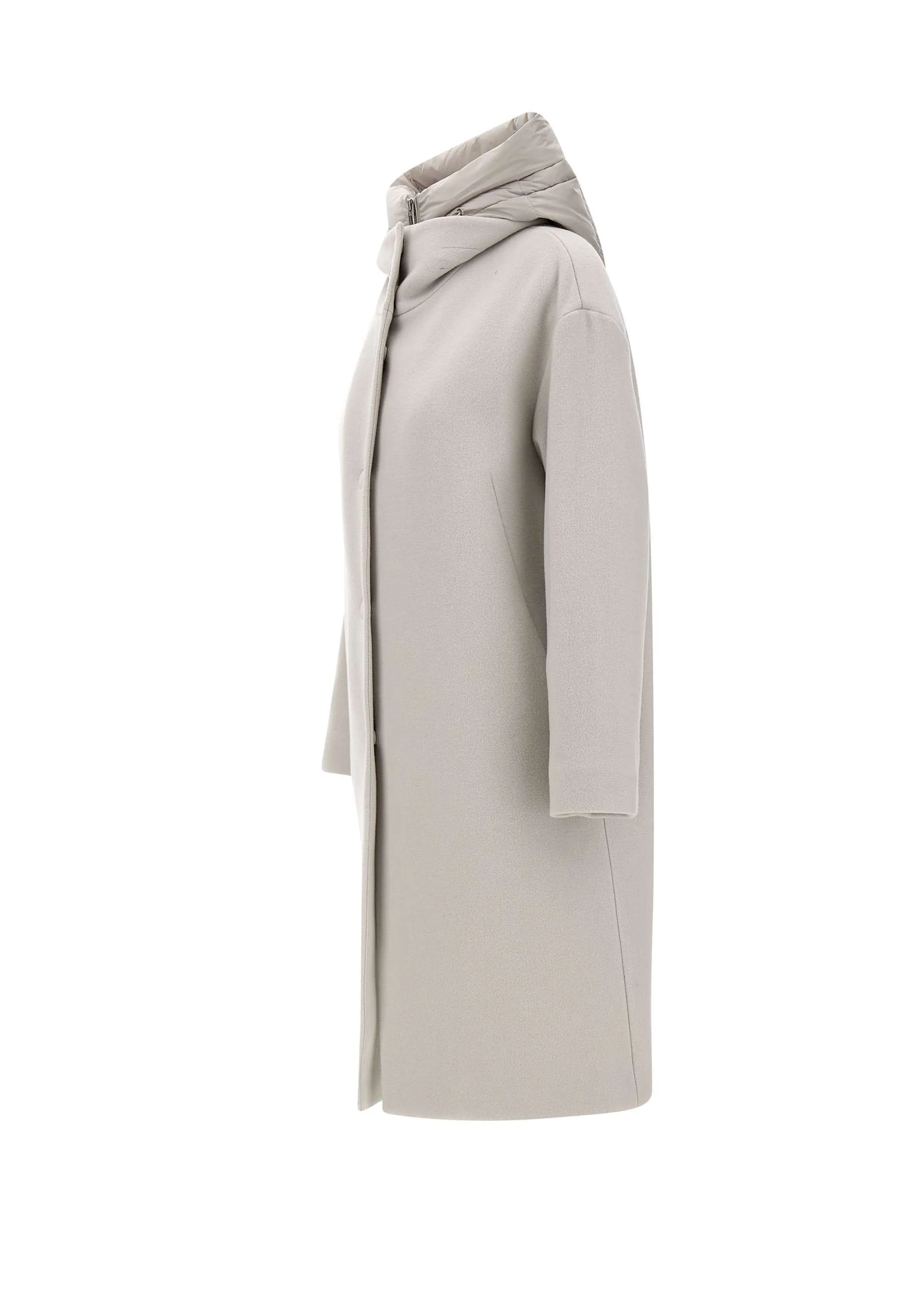 Wool and Cashmere Ice Coat with Bib