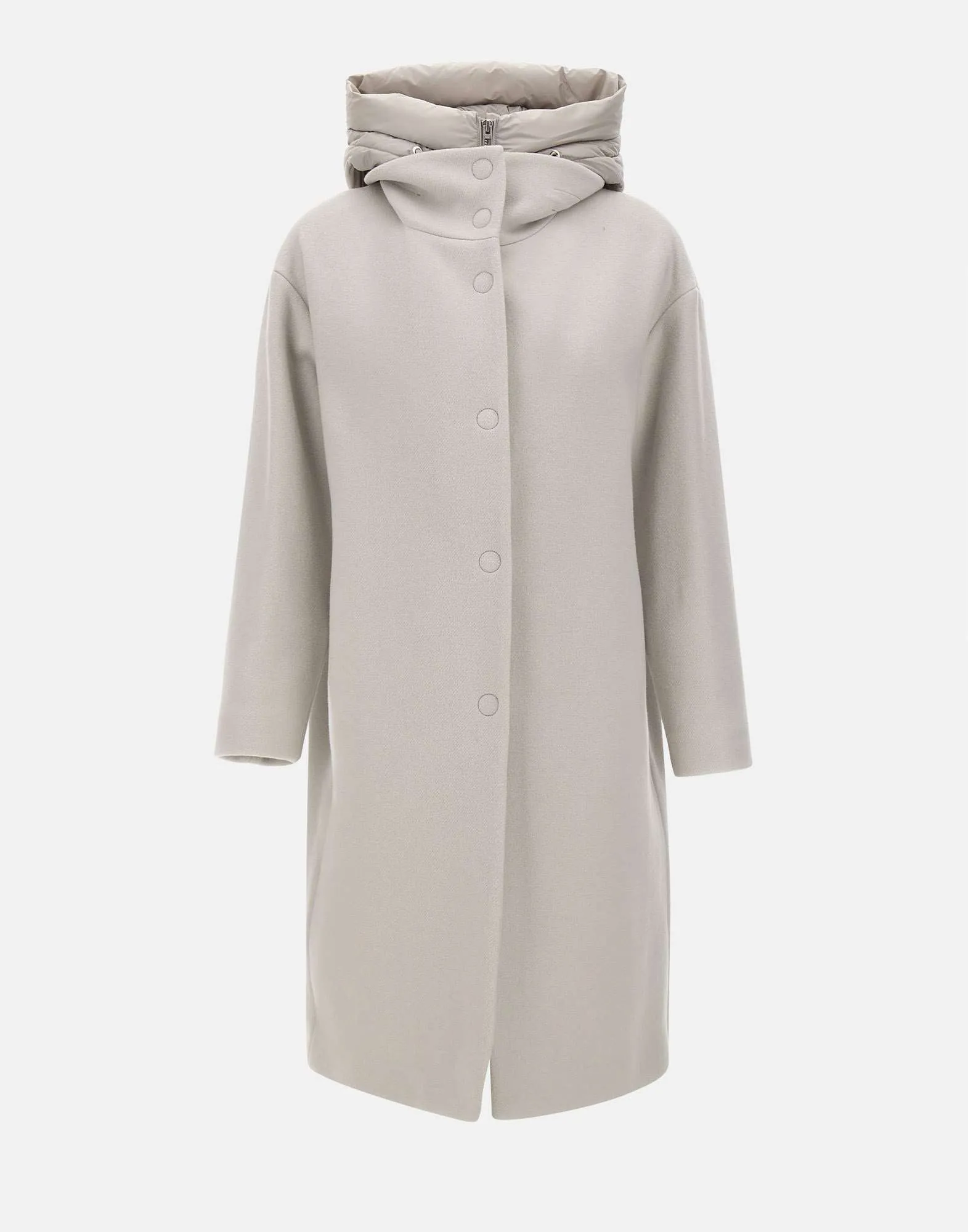 Wool and Cashmere Ice Coat with Bib